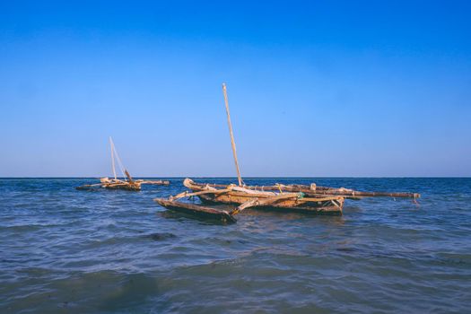 A traditional Boat at Diani Beach - Galu Beach - Kenya, Africa