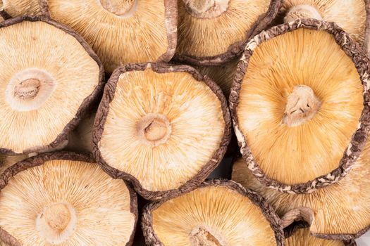 Dried shiitake mushrooms food background