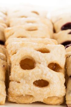 Close up of apple filled mini strudels