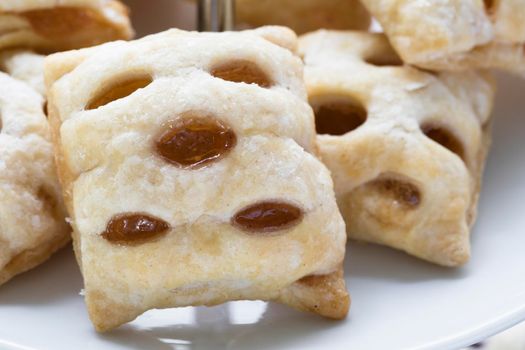 Close up of apple filled mini strudels