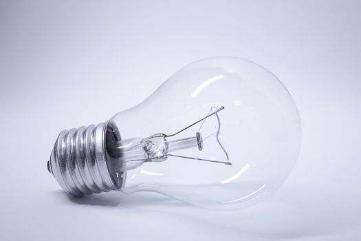 light bulb on a white background. Copy space. Isolated. High quality photo