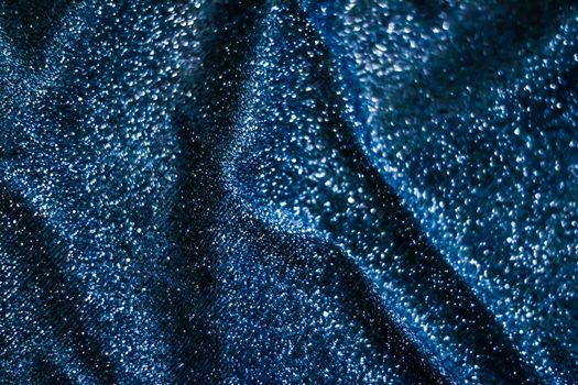 Luxe glowing texture, night club branding and New Years party concept - Blue holiday sparkling glitter abstract background, luxury shiny fabric material for glamour design and festive invitation