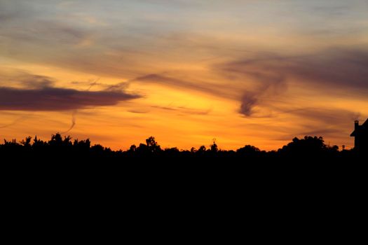 Clouds and lovely sky at Sunset in Alicante in winter