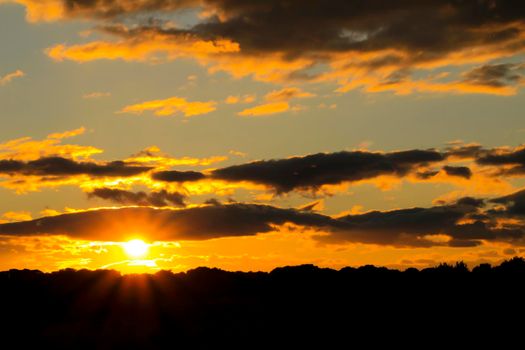 Clouds and lovely sky at Sunset in Alicante in winter
