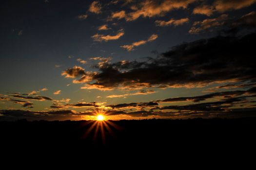 Clouds and lovely sky at Sunset in Alicante in winter