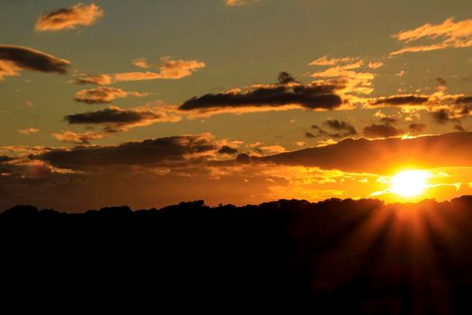 Clouds and lovely sky at Sunset in Alicante in winter