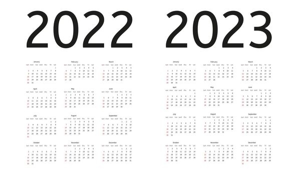 Simple calendar template. Calendar design in black and white colors. Week start is sunday