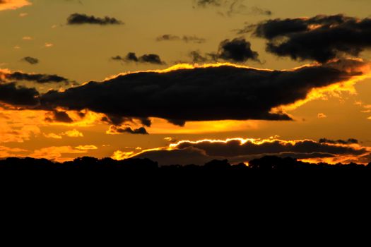 Clouds and lovely sky at Sunset in Alicante in winter