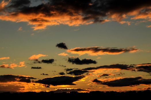 Clouds and lovely sky at Sunset in Alicante in winter