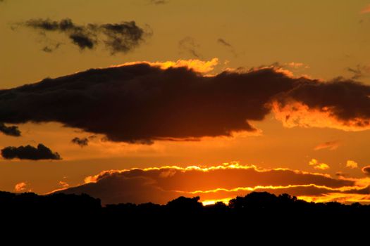 Clouds and lovely sky at Sunset in Alicante in winter