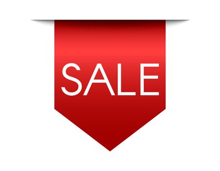 Big sale red badge. Discount promo sticker. Vector realistic 3D promotion tag for website or banner