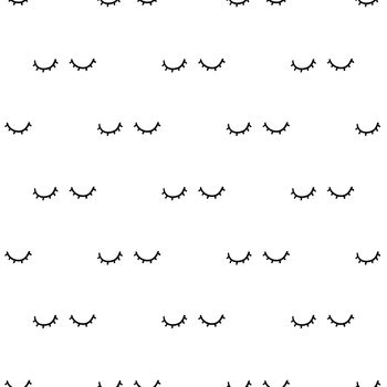 Scandinavian seamless pattern. Vector black and white monochrome scandi print. Child trendy background.