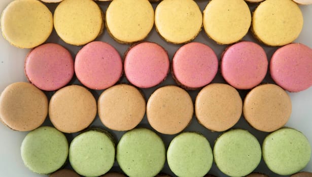 Macaroons in a variety of colors and flavors