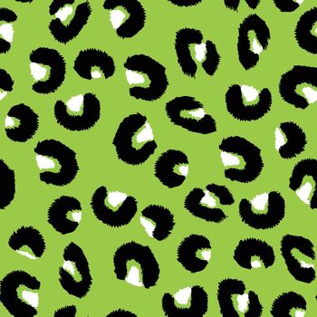 Abstract modern leopard seamless pattern. Animals trendy background. Green and black decorative vector stock illustration for print, card, postcard, fabric, textile. Modern ornament of stylized skin.