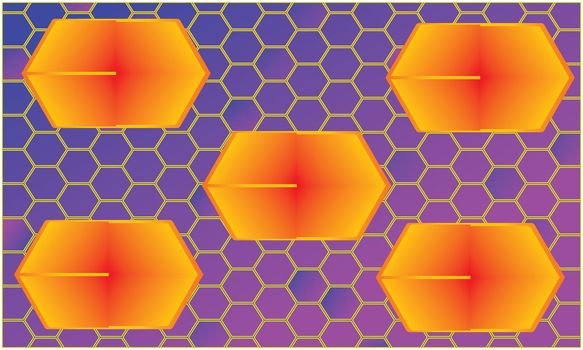 abstract design of honey bee net with big hexagon