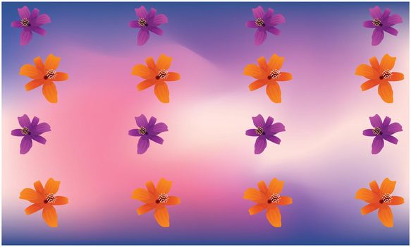 different types of flowers on abstract dark background