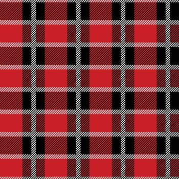 Red and black Scotland textile seamless pattern. Fabric texture check tartan plaid. Abstract geometric background for cloth, card, fabric. Monochrome graphic repeating design. Modern squared ornament