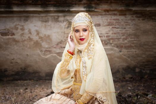 Closeup on women face in traditional dress sari