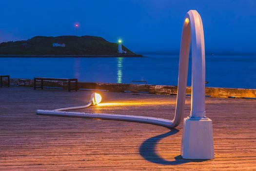 Lighthouse in Halifax, Nova Scotia - seen at night. Halifax, Nova Scotia, Canada.