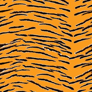 Abstract modern tiger seamless pattern. Animals trendy background. Orange and black decorative vector stock illustration for print, card, postcard, fabric, textile. Modern ornament of stylized skin.