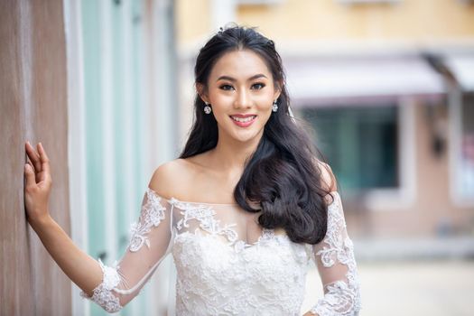 Portrait of real women with fashion hairstyle white cloth standing on street, Young millennial hipster stylish diverse women, real women, empowerment women for women's day concept