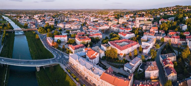 Panorama of Przemysl at sunset. Przemysl, Subcarpathia, Poland.