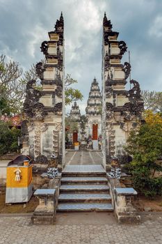entry to Hindu Temple near village Kampung Toyapakeh in Nusa Penida island, Bali, Indonesia