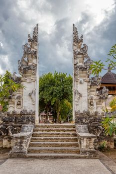 entry to Hindu Temple near village Kampung Toyapakeh in Nusa Penida island, Bali, Indonesia