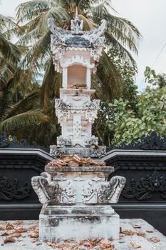 sacrificial altar in Hindu Temple near village Kampung Toyapakeh in Nusa Penida island, Bali, Indonesia