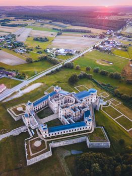 Krzyztopor Castle at sunset. Ujazd, Holy Cross, Poland.