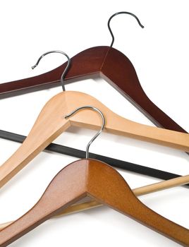 Hangers isolated on the white background with clipping path