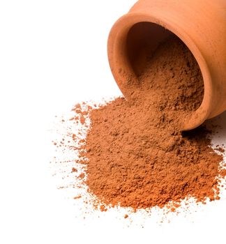 cocoa powder isolated on white background