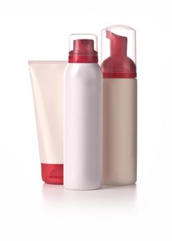 different cosmetic bottle - group isolated