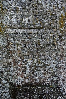 texture of old grave stone at the jewish cemetery