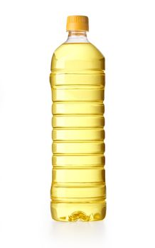 Bottle of olive oil isolated on the white with clipping path