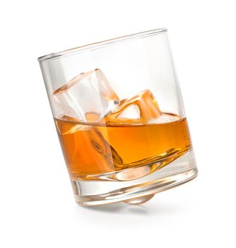 Whiskey glass. Isolated on white with clipping path