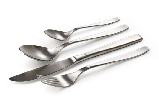 Cutlery set with Fork, Knife and Spoon isolated