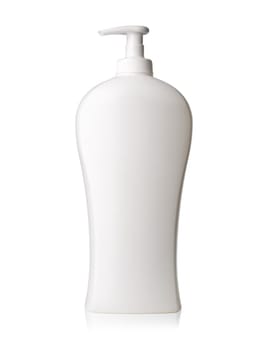 white cosmetic bottle isolated on white