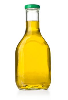 olive oil square bottle isolated on white background