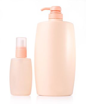 peach cosmetic bottles - pure group of isolated