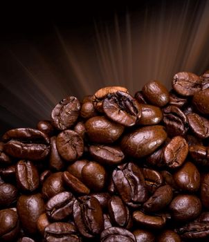 coffee beans on a dark background