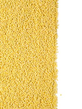 millet grain on a white background with clipping path