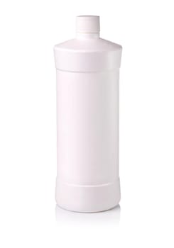 White plastic bottle isolated on white