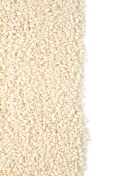 grains of rice on a white background with clipping path