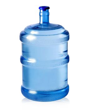 big plastic bottle for potable water isolated on a white background
