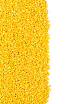 grains of rice on a white background with clipping path