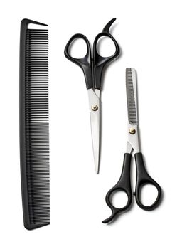 Barber scissors and comb