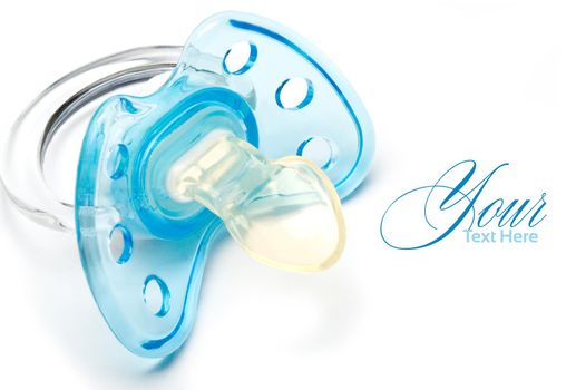 Blue baby silicone pacifier.isolated on white