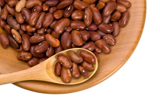 grain beans close up in a wooden bowl