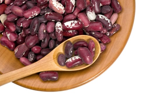 grain beans close up in a wooden bowl